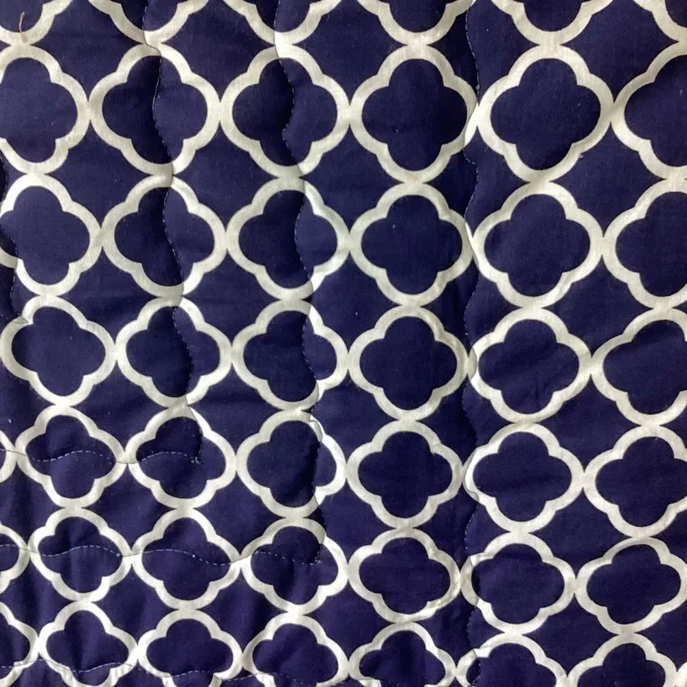 NWT. Hand Crafted Quilt of Blues, Purples and Turquoises
